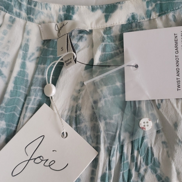 Joie NEW Top Tie-dye SILK Tank Blouse Tunic Pleated Back Women's S - Picture 2 of 10